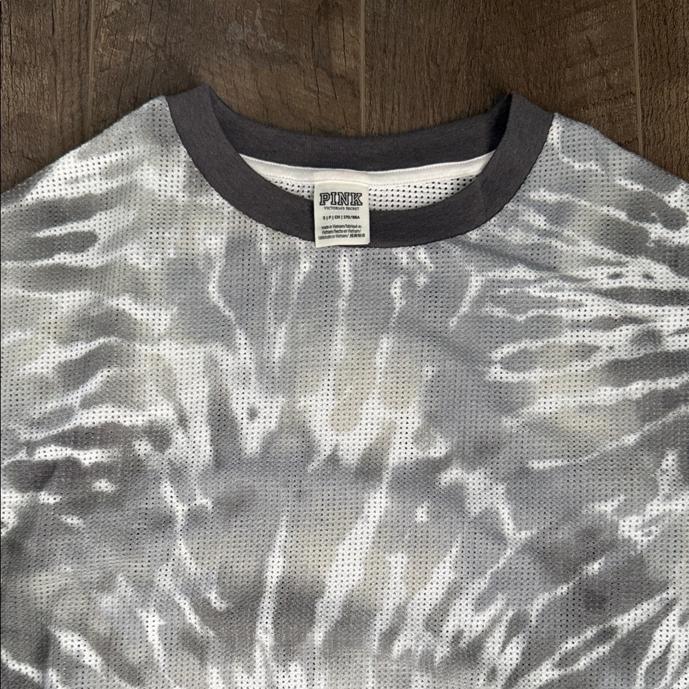 PINK Victoria's Secret Gray Tie-Dye Crewneck Sweater